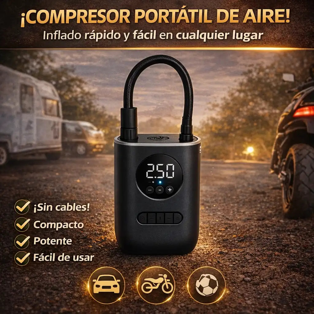 Compresor Inflador Llantas Recargable