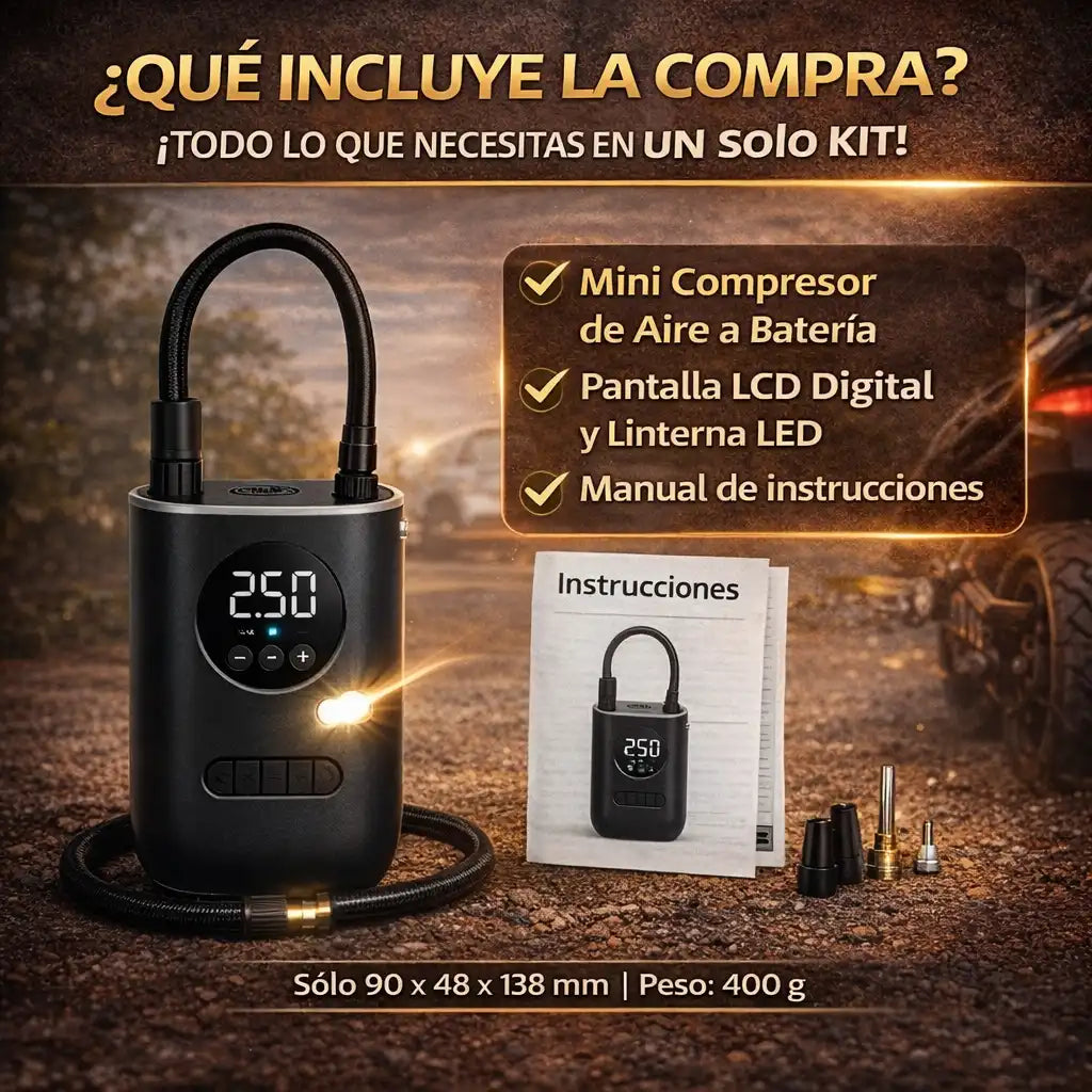 Compresor Inflador Llantas Recargable