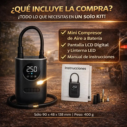 Compresor Inflador Llantas Recargable